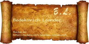 Bedekovich Leander névjegykártya